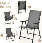 Yaheetech Patio Chairs Set of 2 Outdoor Foldable Dining Chairs, Comfortable - Image 8