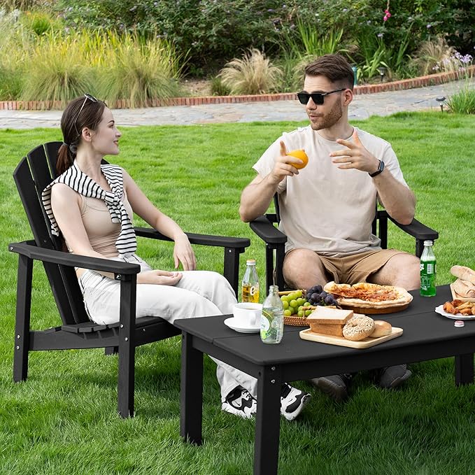Compact Stackable Adirondack Chairs, All Weather HDPE, All-Weather - Image 2