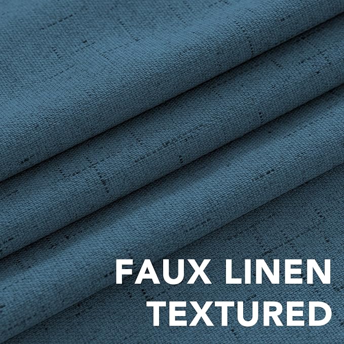 H.VERSAILTEX Blackout Curtains Linen Curtains 120 inches Long 100% Black Out - Image 4