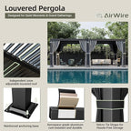 Airwire 12'x20' Louvered Pergola Aluminum Frame Gray | Outdoor Pergola - Image 6