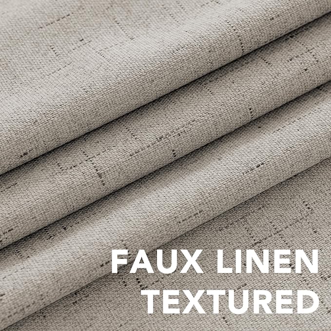 H.VERSAILTEX Linen Blackout Curtains 54 Inches Long 100% Absolutely Blackout - Image 4