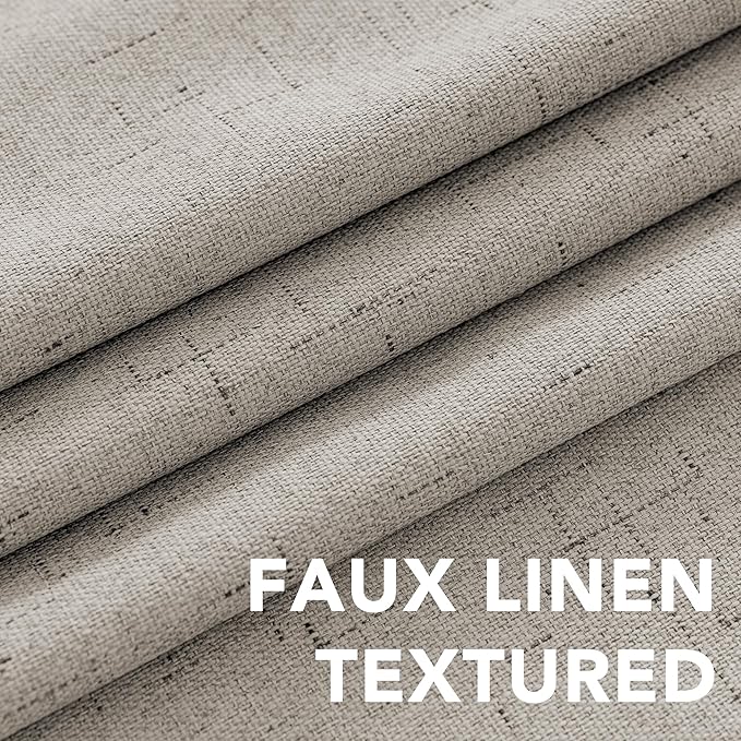 H.VERSAILTEX Linen Blackout Curtains 72 Inches Long 100% Absolutely Blackout - Image 4