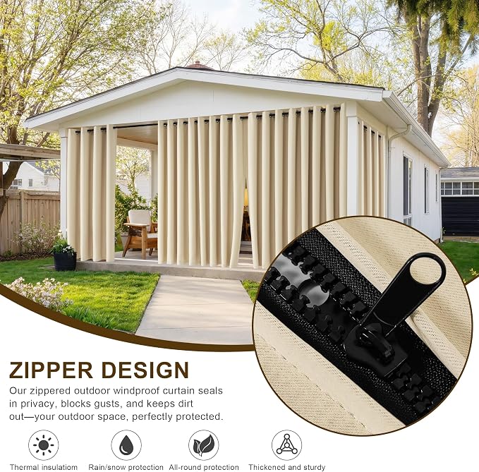 RYB HOME Fade-Resistant Outdoor Curtains - Image 2