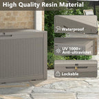 120 Gallon Waterproof Large Resin Deck Box, Lockable Large Outdoor Storage - Image 3