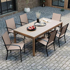 Giantex Stackable Patio Chairs Set of 4, All Weather Outdoor Dining Chairs - Image 4