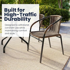 Flash Furniture Lila Medium Brown Rattan Indoor-Outdoor Restaurant Stack Chair - Image 5