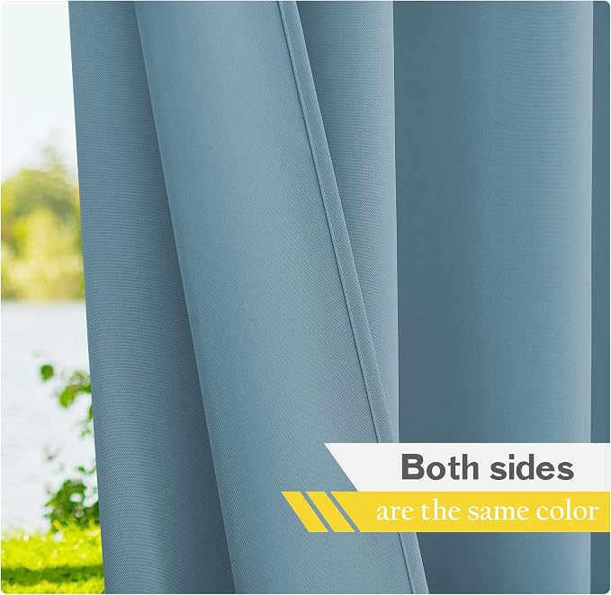 NICETOWN Outdoor Curtains for Patio Waterproof Extra Wide 2 Panels, Rustproof - Image 6