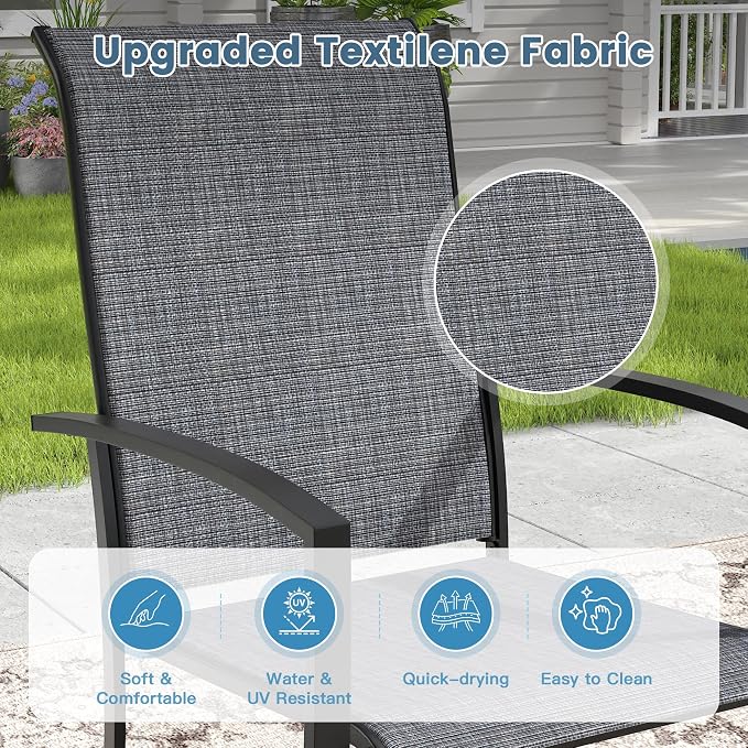 DIFY Patio Chairs Set of 6, Stackable Outdoor Dining Chairs - Image 5