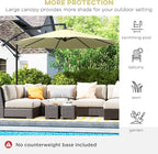 Outsunny 10' Cantilever Hanging Tilt Offset Patio Umbrella | UV & Water - Image 6