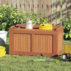 Tangkula 52 Gallon Wood Outdoor Storage Box, 3-in-1 Patio Storage Bench - Image 2