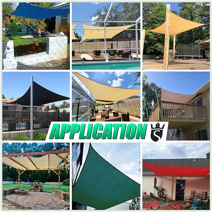 Royal Shade 18' x 20' Custom Size Turquoise Rectangle Sunshade Sail - Image 5