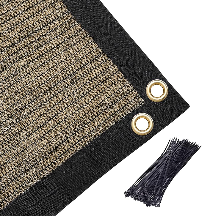 Amagenix 90% Shade Fabric 6'X 20' Mocha Sun Shade Cloth - Image 6