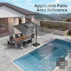 10 X 13 FT Cantilever Patio Outdoor Umbrella, Heavy Duty Aluminum Frame - Image 5