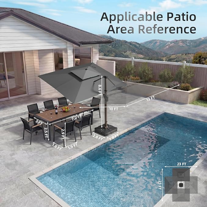 10 X 13 FT Cantilever Patio Umbrella - Image 5