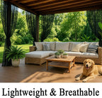 Extra Wide Outdoor Curtains Waterproof Black Voile Mesh Screen Lightweight - Image 3