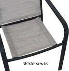 Anmutig Stackable Outdoor Dining Chairs Set of 6, Textilene Fabric, Breathable - Image 6