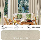 Linen Outdoor Curtains for Patio Waterproof 4 Pcs 54x95 In Cream | Light - Image 3