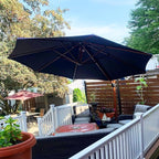 PURPLE LEAF Cantilever Outdoor Umbrella 12ft Wood-Grain Finish, Long-lasting - Image 2