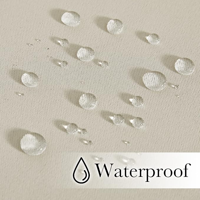 NICETOWN Outdoor Curtains for Patio Waterproof & Windproof W100xL108 Beige | - Image 4