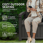 EconoHome 3 Seat Outdoor Storage Bench - Image 4