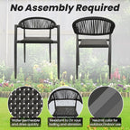 8 Pcs Stackable Patio Dining Chairs, Aluminum Rattan Outdoor Dining Chair - Image 6