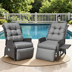 2 Pieces Outdoor Wicker Recliner by COMLAXFIELD