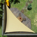 Amgo Custom Size 10' x 14' x 17.2' Beige Right Triangle Sun Shade Sail UPF50+ by Amgo