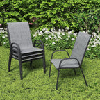 Patio Dining Chairs Set of 4, Outdoor Stackable Furniture Set | All Weather by PIZZELLO