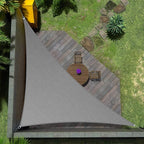 Amgo Custom Size 16' x 17' x 23.3' Gray Right Triangle Sun Shade Sail UPF50+ by Amgo