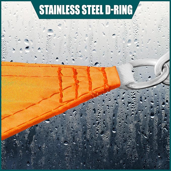 Royal Shade 5' x 10' x 11.2' Orange Triangle Waterproof Sun Shade Sail Order to - Image 4