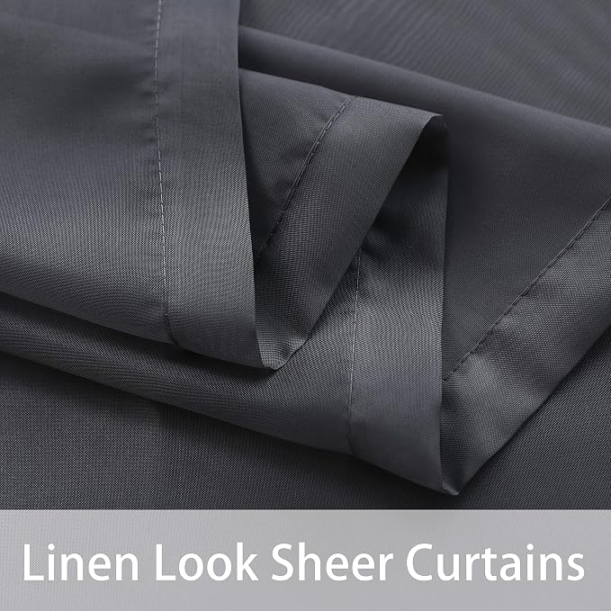 BONZER Outdoor Sheer Curtains for Patio Waterproof 2 Panels | Wide Grommet - Image 4
