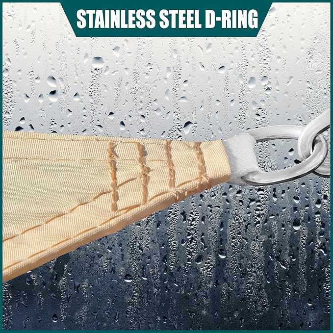 Royal Shade 8' x 10' x 12.8' Beige Triangle Waterproof Sun Shade Sail Order to - Image 4