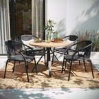Flash Furniture Lila Modern Rattan Indoor/Outdoor Stackable Dining Chairs - Image 2