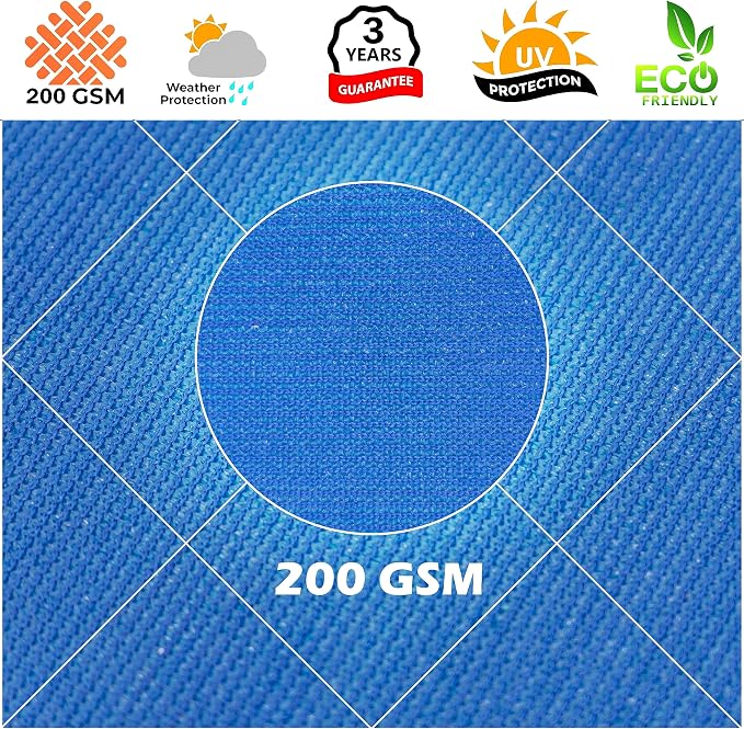 Royal Shade 16' x 16' Custom Size Blue Rectangle Sunshade Sail - Image 8