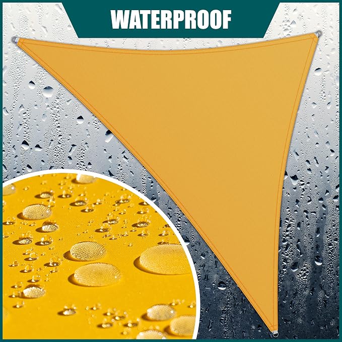 Royal Shade 12' x 21' x 24.2' Yellow Triangle Waterproof Sun Shade Sail Order - Image 2