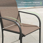 Outdoor Chairs Set of 8, Stackable Patio Dining Chairs - Image 7