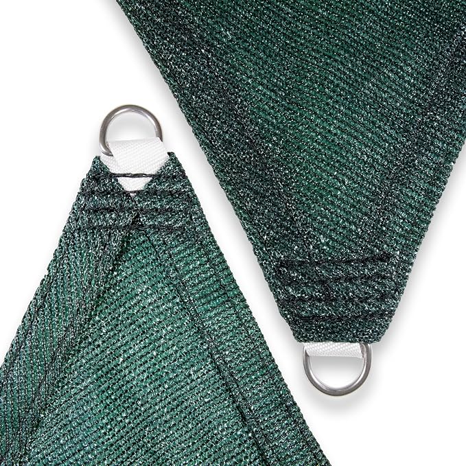 Amgo Custom Size 16' x 19' x 24.8' Green Right Triangle Sun Shade Sail UPF50+ - Image 8