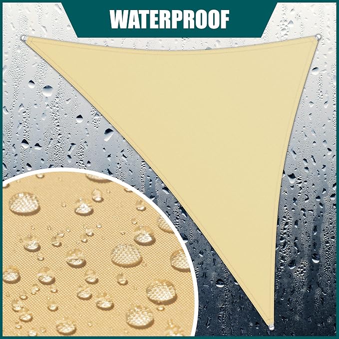 Royal Shade 15' x 15' x 21.2' Beige Triangle Waterproof Sun Shade Sail Order to - Image 2