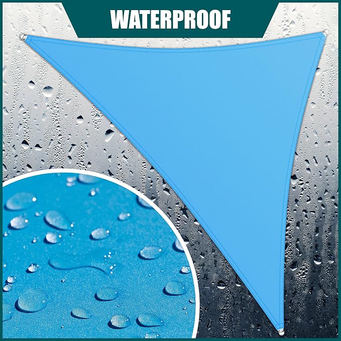 Royal Shade 14' x 15' x 20.5' Blue Triangle Waterproof Sun Shade Sail Order to - Image 2