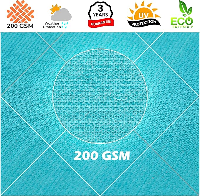 Royal Shade 17' x 20' Turquoise Rectangle Square Sun Shade Sail Order to Make - Image 8